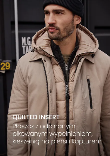 Płaszcz z pikowaną wstawką